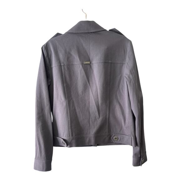 St. John Sport Button Front Jacket Stretch Long Sleeve Collared Gray Size Small - Picture 10 of 13